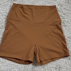LSKD - L-  Tan High-Waisted Women's Shorts
